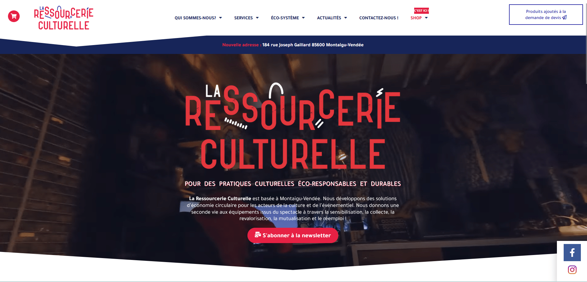 Site internet de La Ressourcerie Culturelle