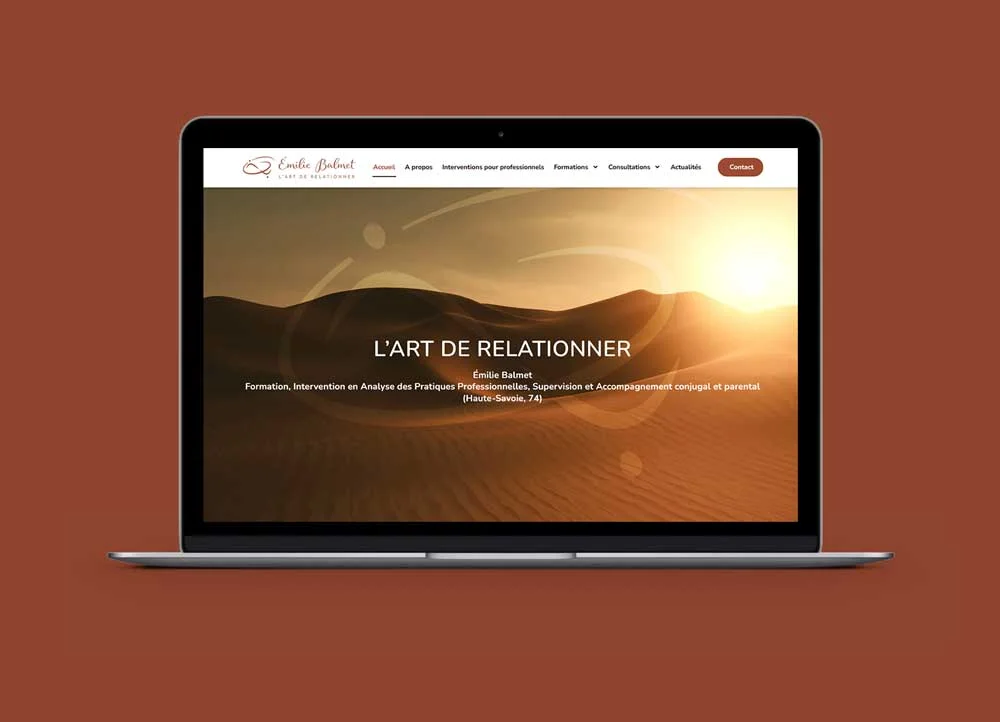 Mockup du site Emilie Balmet sur iMac