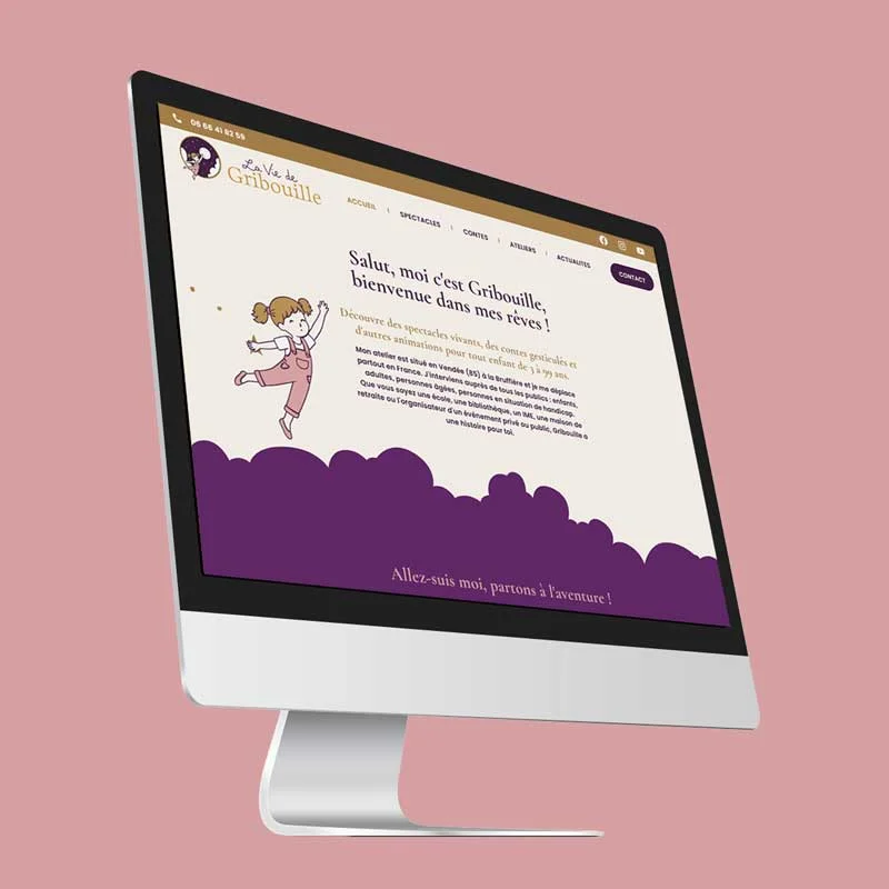 Mockup du site La Vie de Gribouille sur iMac